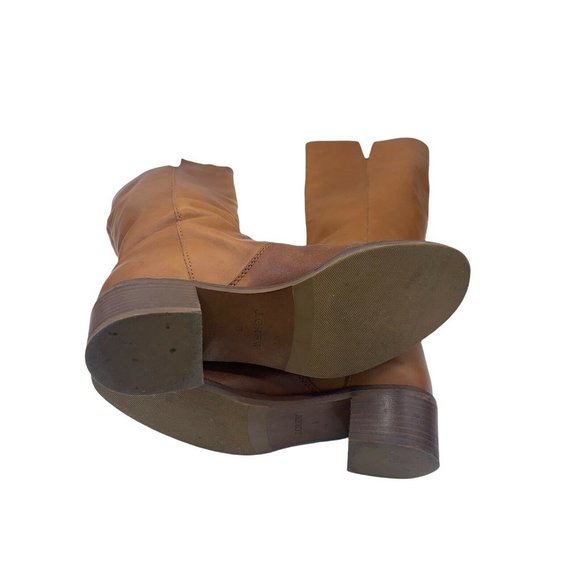J. Crew Size 6 Brown Leather Double Buckle Accent Tall Boots Western Style - Picture 7 of 12